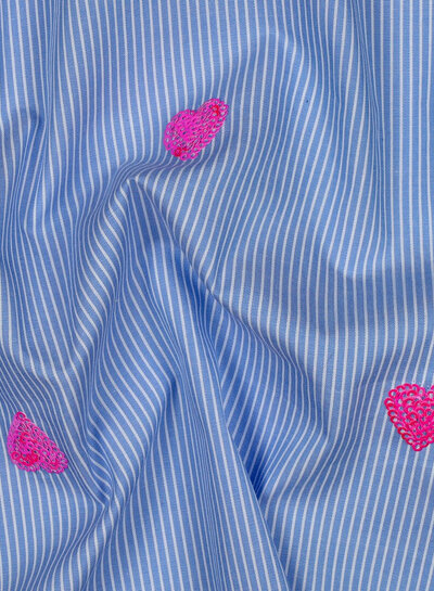 hearts sequins and stripes - cotton