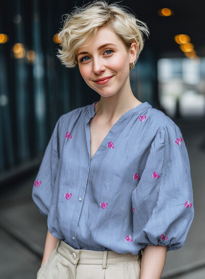 hartjes pailletten en streepjes - katoen