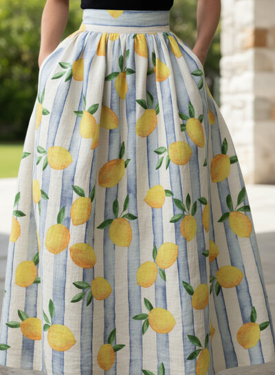 stripes and lemons - soft canvas