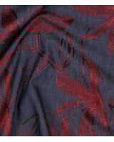 bordeaux flowers embroidery - katoen