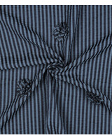 marine strepen met 3D bloem - seersucker viscose