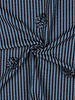 navy stripes with 3D flower - seersucker viscose