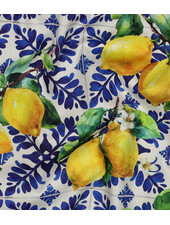 Poppy fabrics lemons - cotton viscose mix