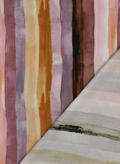 Poppy fabrics mauve/lavender artistic stripes - viscose