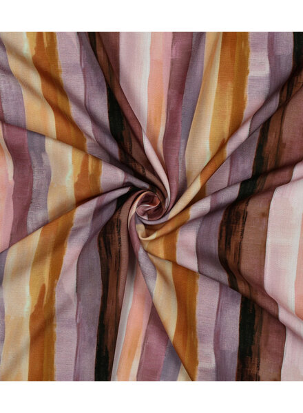 Poppy fabrics mauve/lavender artistic stripes - viscose