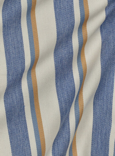 denim camel stripes - soft gabardine