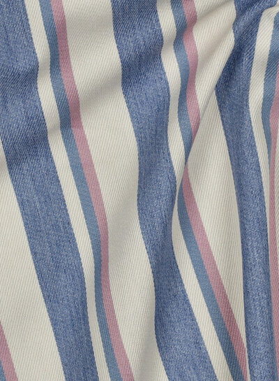 denim roze stripes - soepele gabardine
