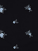 blue embroidered flowers - cotton voile