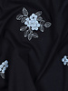 blue embroidered flowers - cotton voile