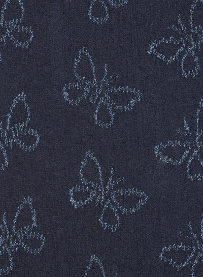 butterfly denim jacquard jeans