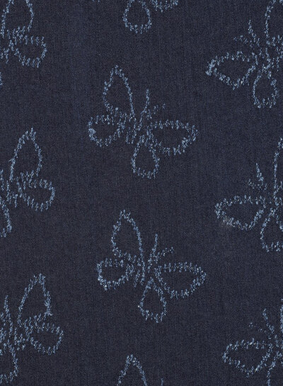 vlinders denim jacquard jeans