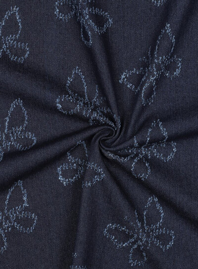vlinders denim jacquard jeans