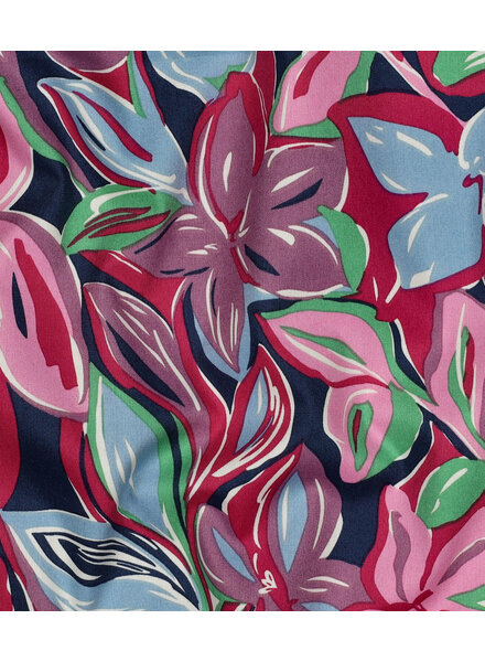 Poppy fabrics fuchsia bloemen - katoen viscose