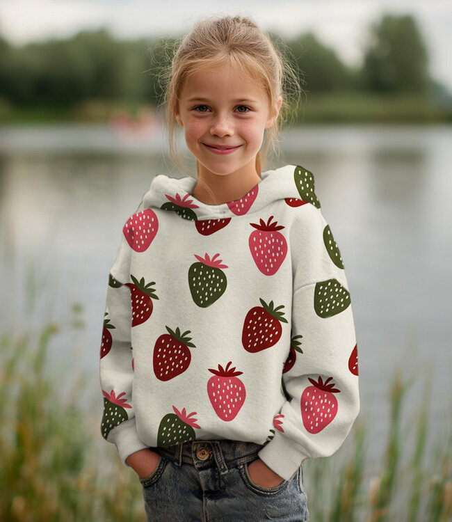 Poppy fabrics aardbeien - jogging