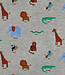 Poppy fabrics safari animals grijs melange tricot