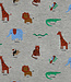 Poppy fabrics safari animals grijs melange tricot