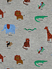 Poppy fabrics safari animals grijs melange tricot