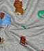 Poppy fabrics safari animals grijs melange tricot