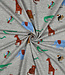 Poppy fabrics safari animals grijs melange tricot