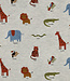 Poppy fabrics safari animals licht grijs  melange tricot
