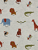 Poppy fabrics safari animals light gray melange jersey