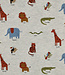 Poppy fabrics safari animals licht grijs  melange tricot