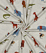 Poppy fabrics safari animals licht grijs  melange tricot