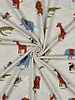 Poppy fabrics safari animals licht grijs  melange tricot