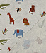 Poppy fabrics safari animals licht grijs  melange tricot