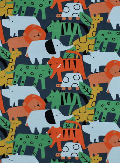 Poppy fabrics safari animals - french terry