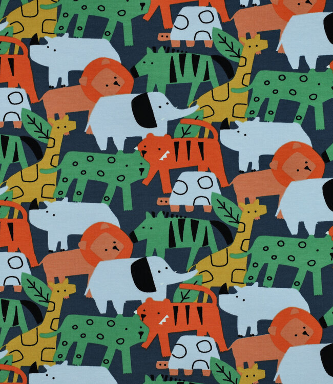 Poppy fabrics safari animals - french terry