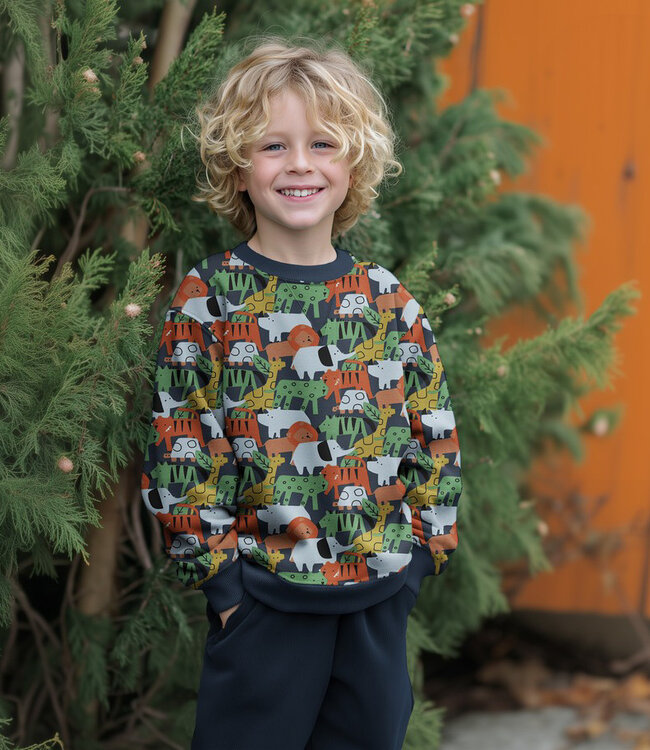Poppy fabrics safari animals - french terry
