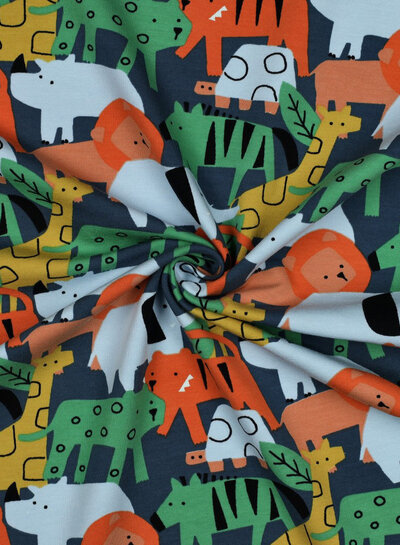 Poppy fabrics safari animals - french terry