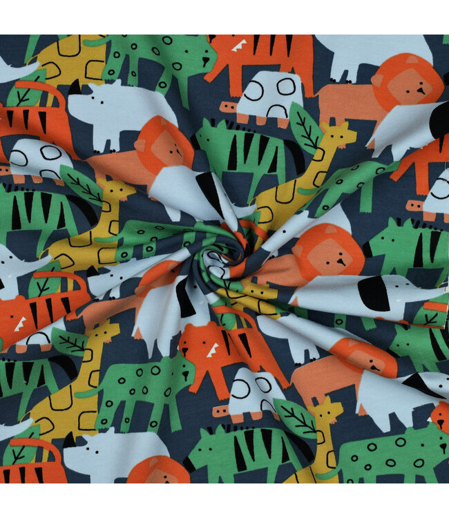 Poppy fabrics safari animals - french terry
