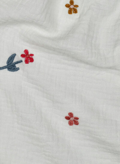 camel embroidery flowers - tetra / double gauze