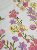 Madeline embroidery floral border with 3D flower pink on white poplin