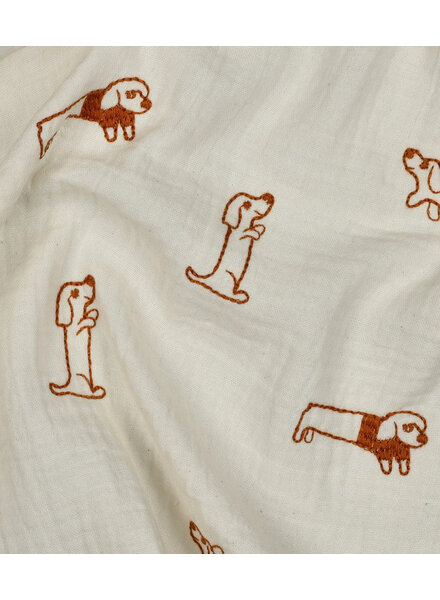 embroidery dogs - tetra / double gauze