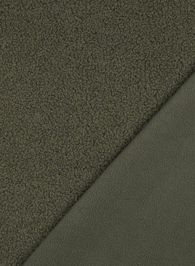 khaki - teddy boucle double face with fleece