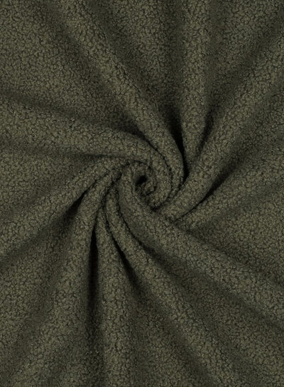 khaki - teddy boucle double face met fleece