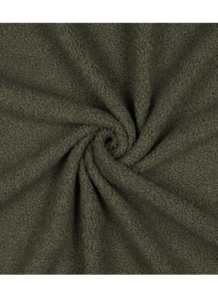 khaki - teddy boucle double face met fleece