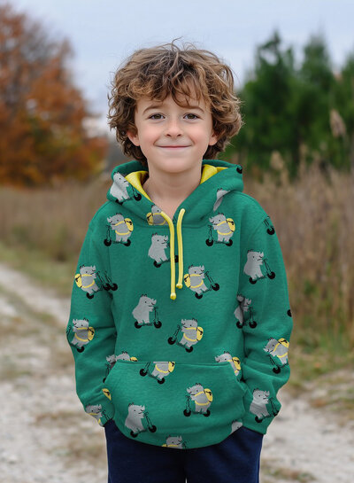 Poppy fabrics neushoorns - zachte sweater