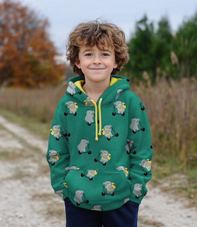 Poppy fabrics neushoorns - zachte sweater