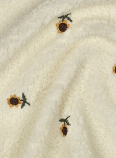 sunflower teddy embroidery flowers - beautiful sherpa
