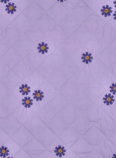 purple stepper with beautiful embroidery - quilted fabric