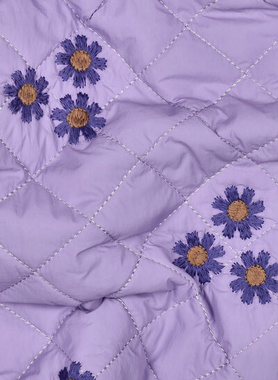 purple stepper with beautiful embroidery - quilted fabric