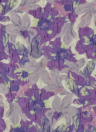 Madeline lila en lime bloemen - geweven jacquard