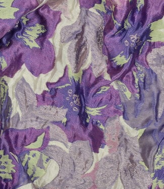 Madeline lilac and lime flowers - woven jacquard