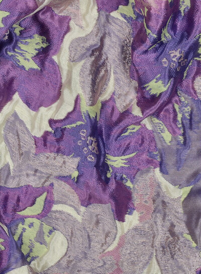 Madeline lila en lime bloemen - geweven jacquard