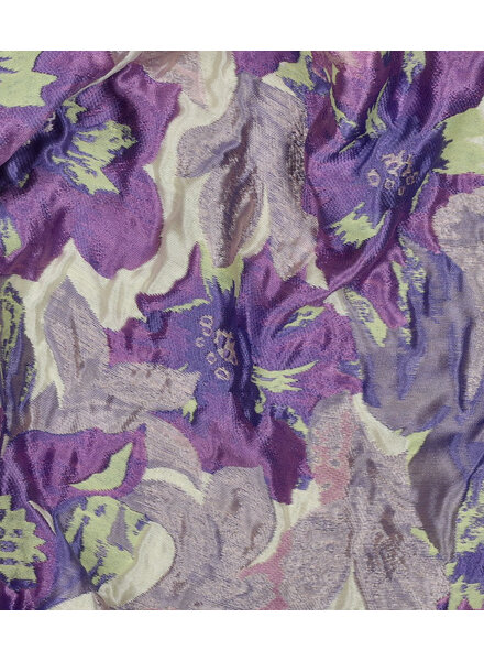 Madeline lilac and lime flowers - woven jacquard