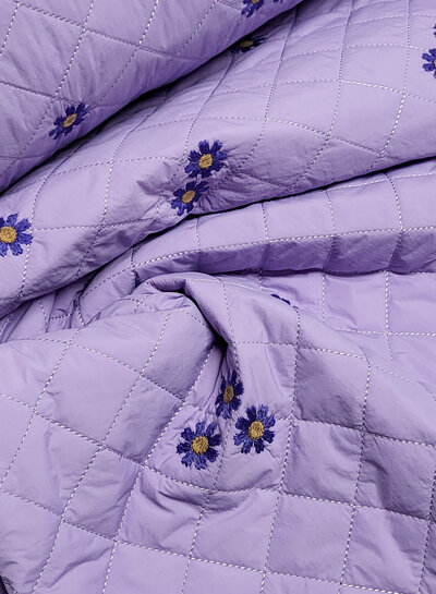 purple stepper with beautiful embroidery - quilted fabric